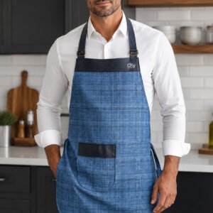 Delantal Hombre Azul lineal